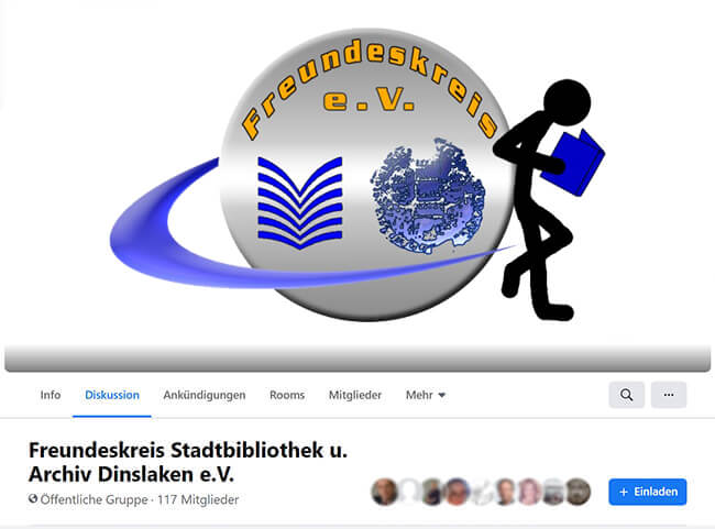 Facebook-Gruppe des Freundeskreis Stadtbibliothek und Archiv Dinslaken e.V.