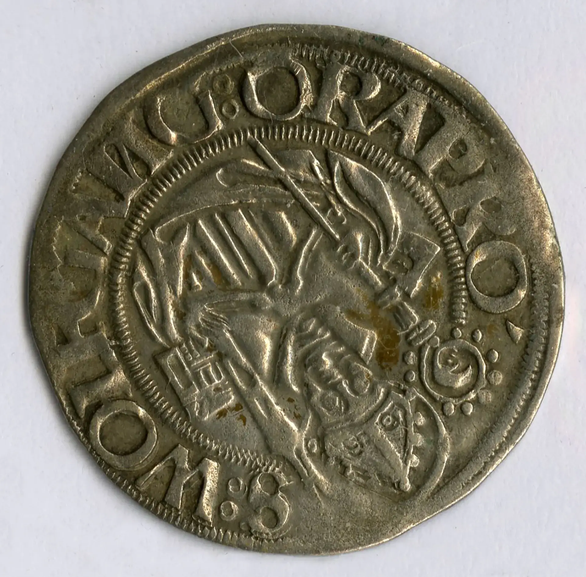 Münzen aus der Zeit von 1167 bis 1528 - Nummer 108 - Halber Batzen - 1515 - Regensburg - Vorderseite