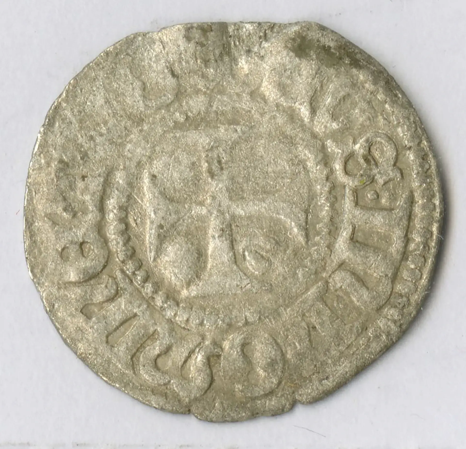 Münzen aus der Zeit von 1167 bis 1528 - Nummer 113-2 - Witten - Stralsund Stadt Berg - um 1515 - Strahl Kreuz mit Herz - Rückseite