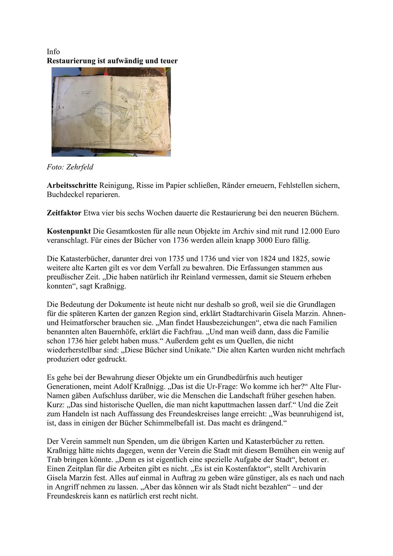 Presseartikel - RP - Wertvolle historische Karten - Alte Dokumente vorm Verfall gerettet - 1 Februar 2019 - Teil 2