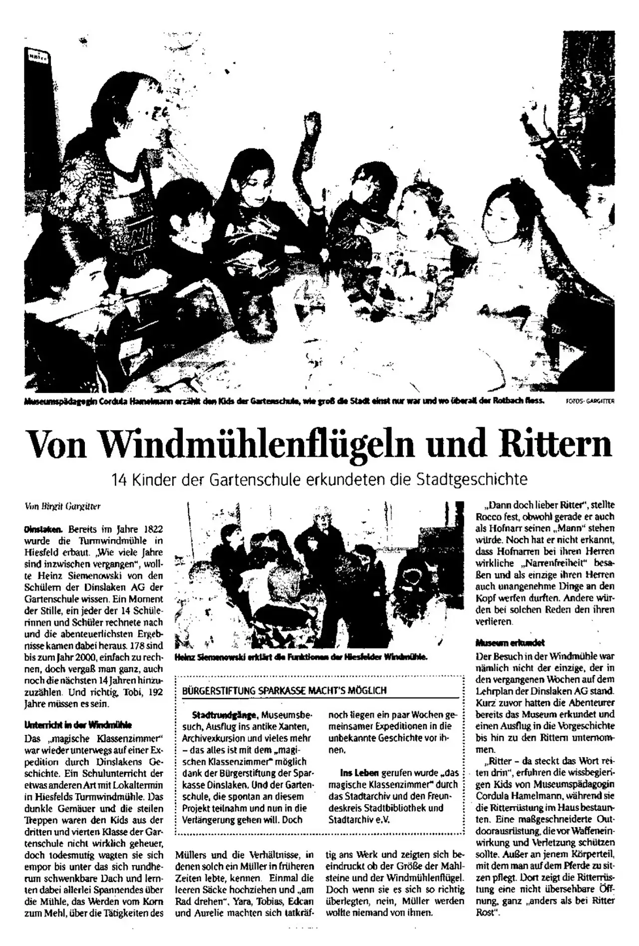 Presseartikel - NRZ - Von Windmühlen und Rittern - 17 Dezember 2014