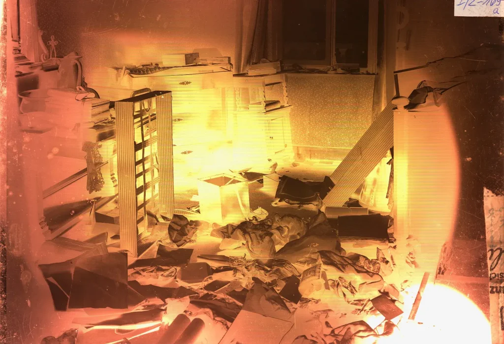 Glasplattennegativ - Castell nach dem Brand 1911 I 2-169 a