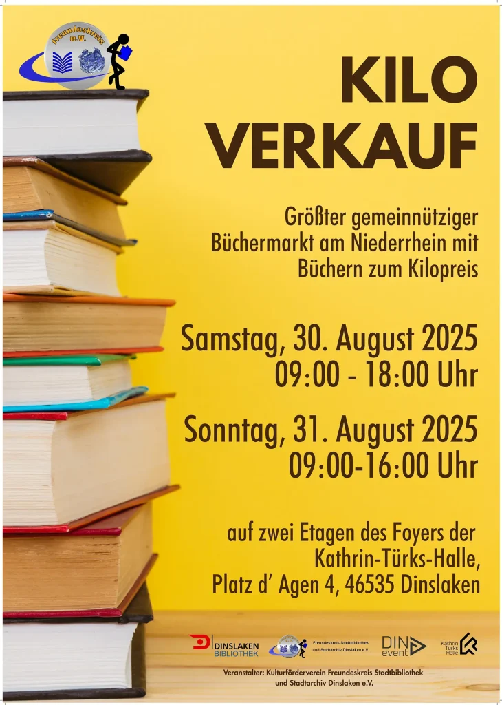 Plakat - Kiloverkauf im Foyer der Kathrin-Türks-Halle am 30. und 31. August 2025