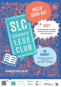 Plakat Sommerleseclub 2026 in der Stadtbibliothek Dinslaken