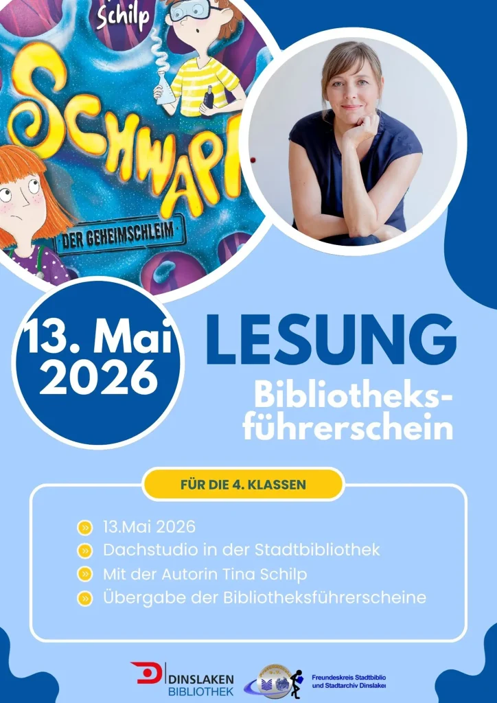 Bibliotheksführerschein - Abschlusslesung Tina Schilp - 2026 - Plakat