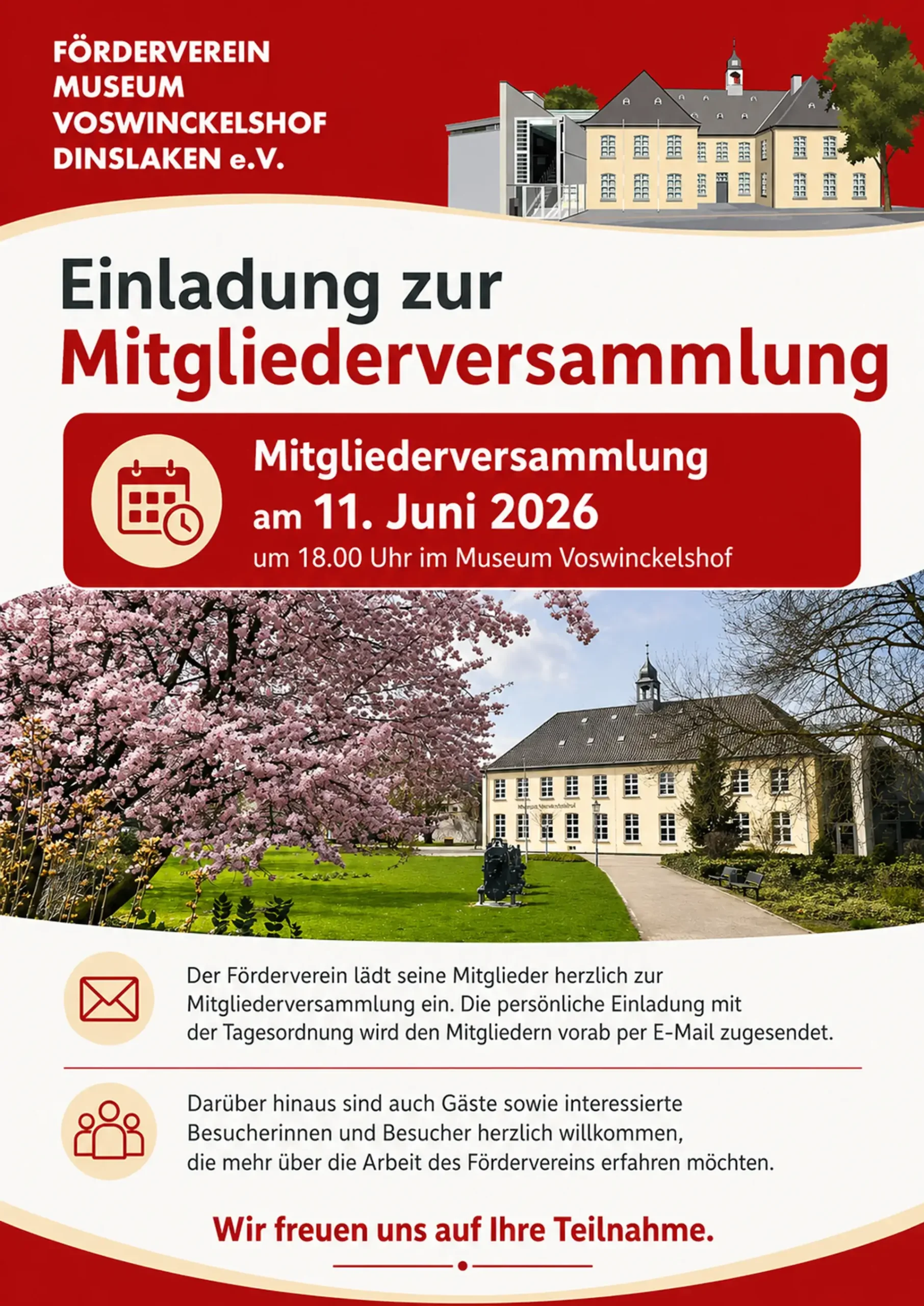 Mitgliederversammlung des Fördervereins Museum Voswinckelshof Dinslaken e.V.